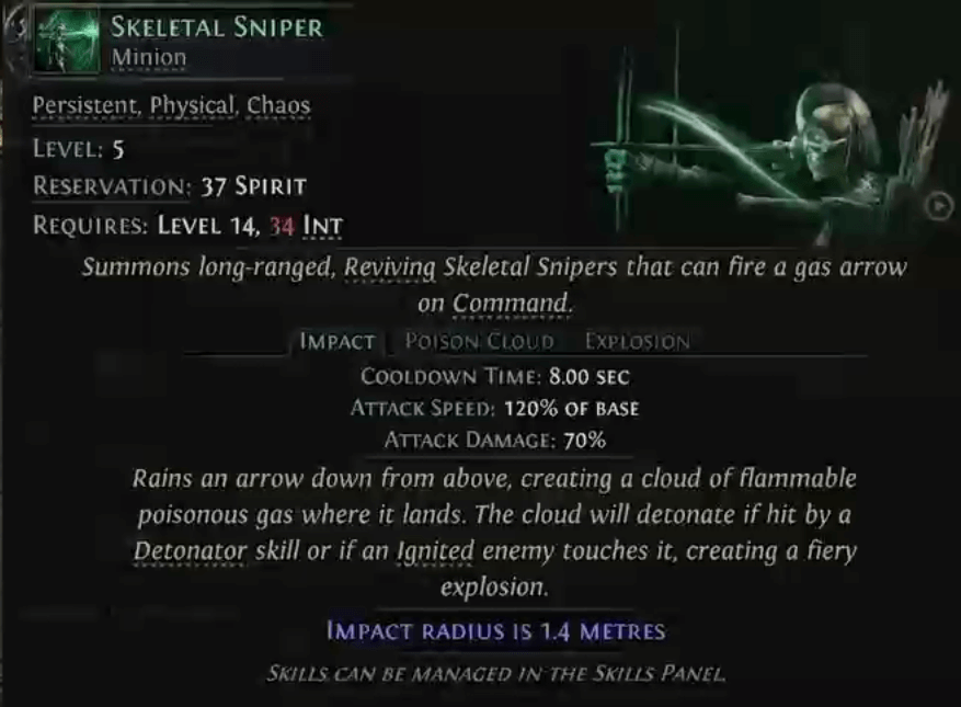 poe 2 skeletal sniper